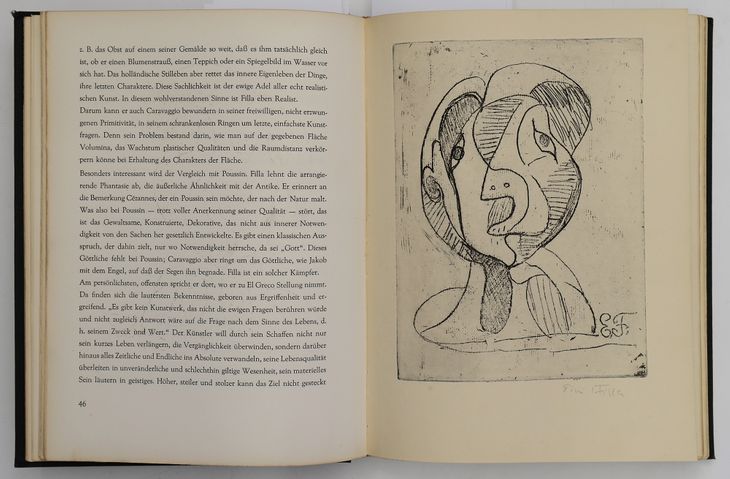 Hlava muže (cena za bibliografii č. 54 František Venera: Dílo Emila Filly, Brno, 1936, 8 originálních grafických listů, list je samostatně neprodejný) - 1