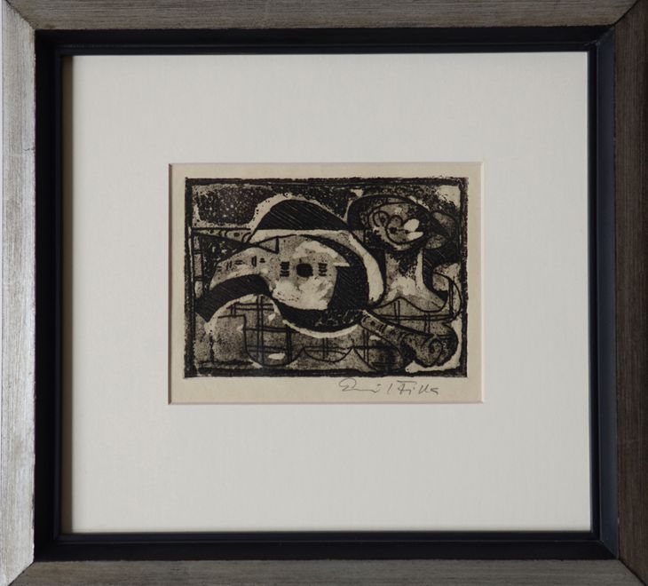 Zátiší s klarinetem, mandolínou a podnosem - 1